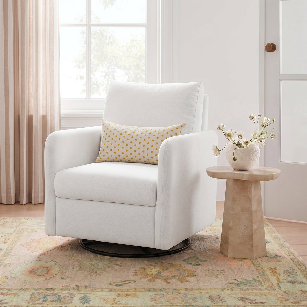 Nancy Light Grey Chenille Nursing Chair by TOV Furniture – photo 2 of 8