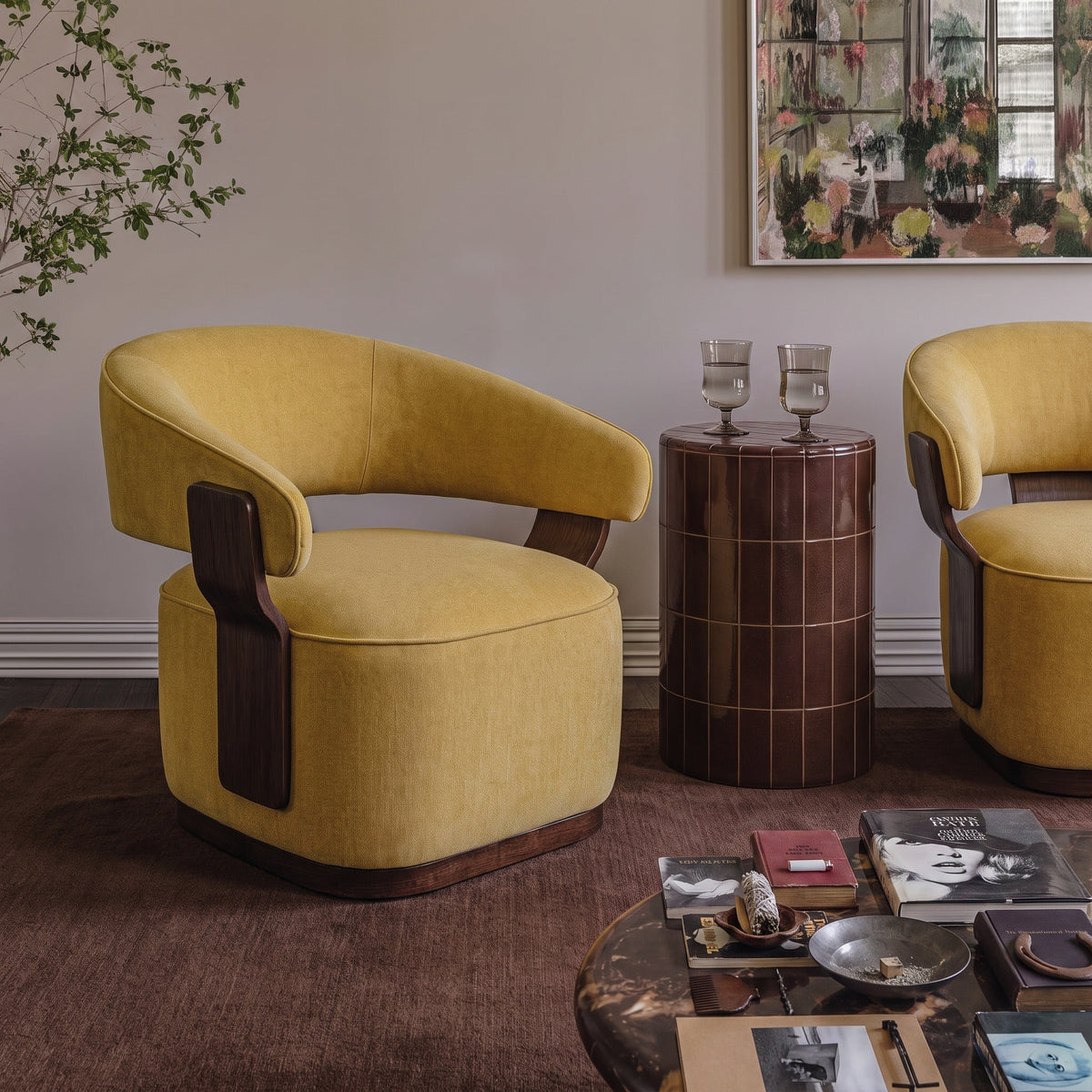 Madison Amber Performance Vegan Mohair Swivel Accent Chair by TOV Furniture – photo 2 of 8