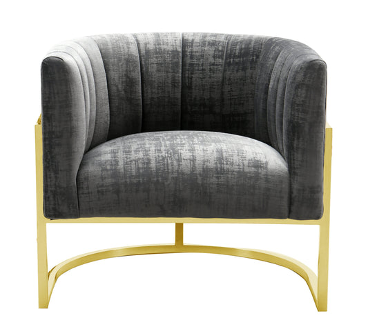 Magnolia Velvet Accent Chair With Gold Base by TOV S6151