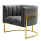 Magnolia Velvet Accent Chair With Gold Base by TOV S6158