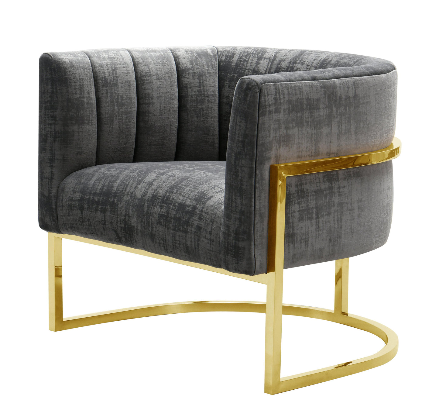 Magnolia Velvet Accent Chair With Gold Base by TOV S6151
