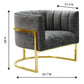 Magnolia Velvet Accent Chair With Gold Base by TOV S6158