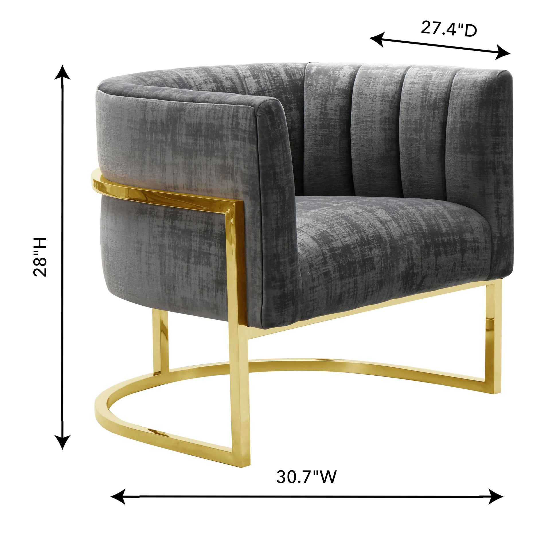 Magnolia Velvet Accent Chair With Gold Base by TOV A144