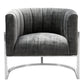 Magnolia Velvet Accent Chair With Silver Base by TOV S6152