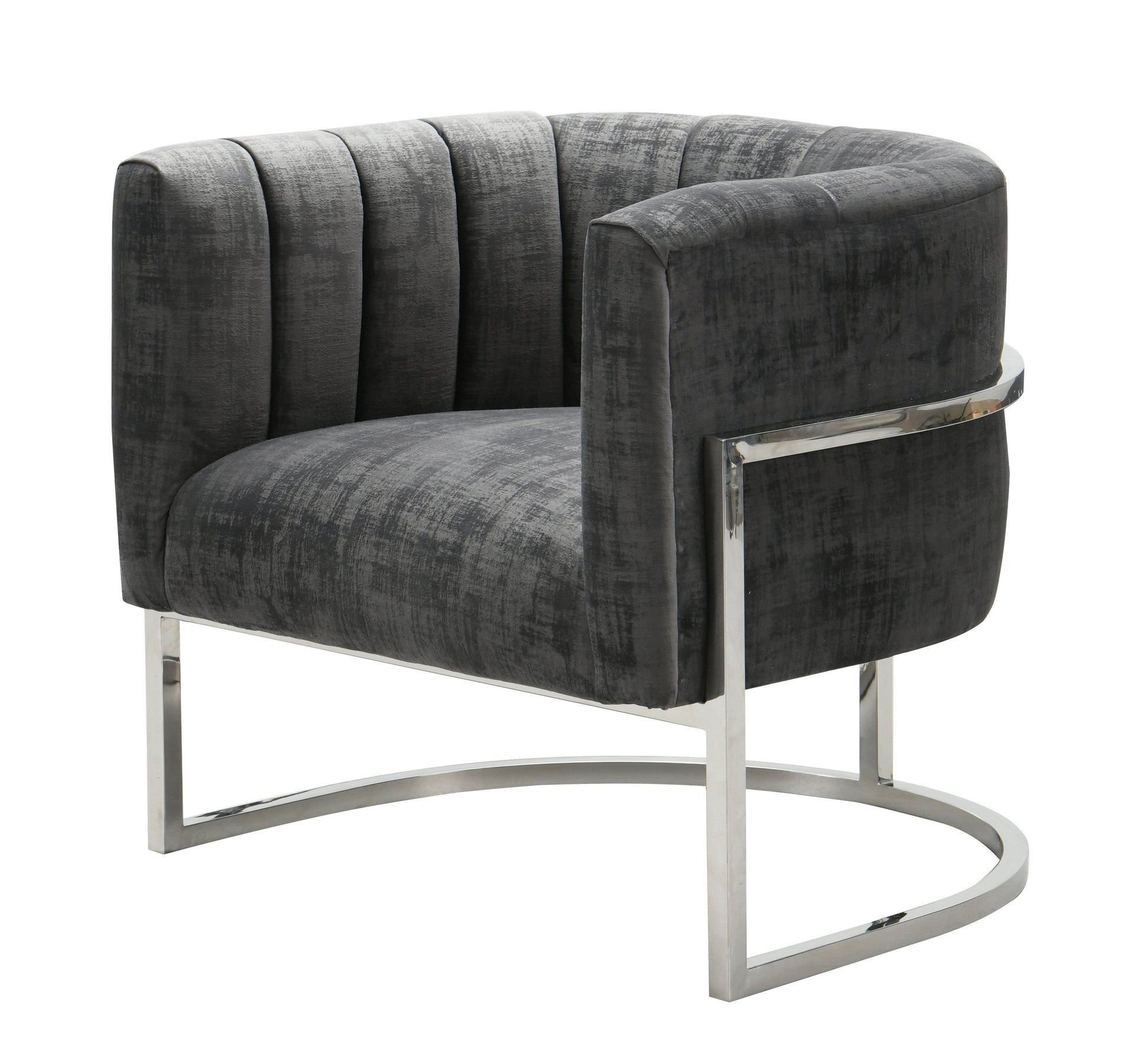 Magnolia Velvet Accent Chair With Silver Base by TOV S6152