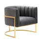 Magnolia Velvet Accent Chair With Gold Base by TOV S6151