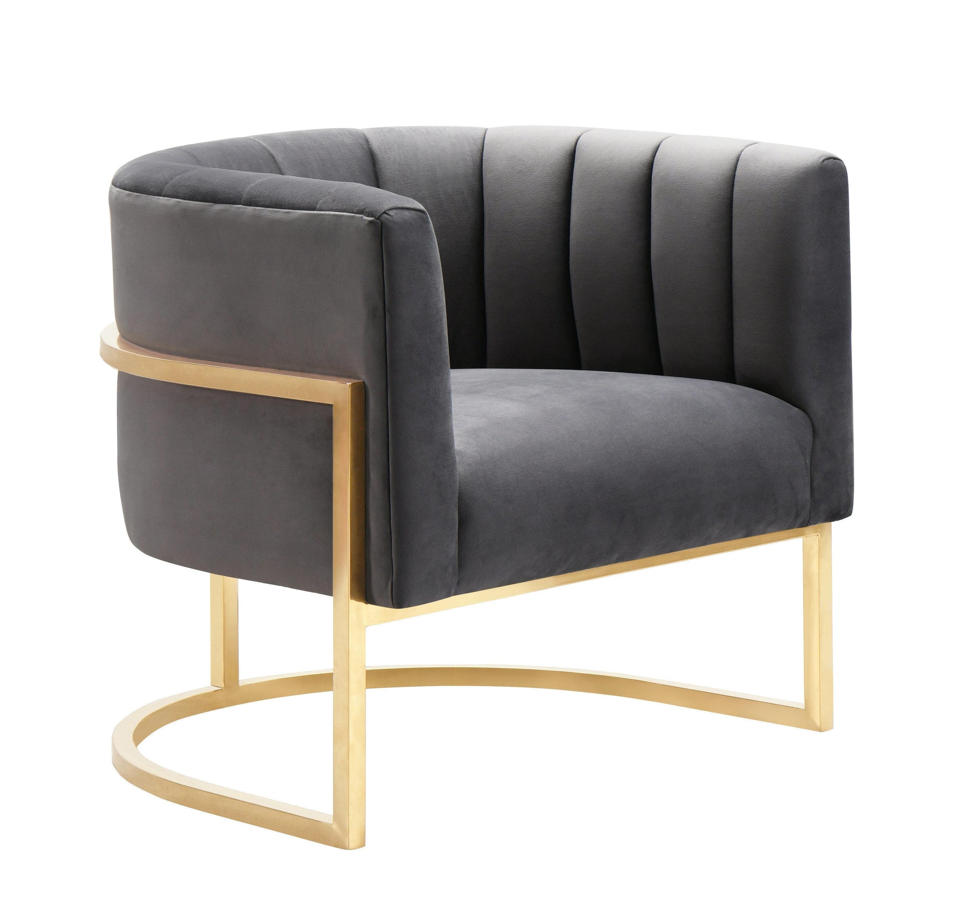 Magnolia Velvet Accent Chair With Gold Base by TOV S6151