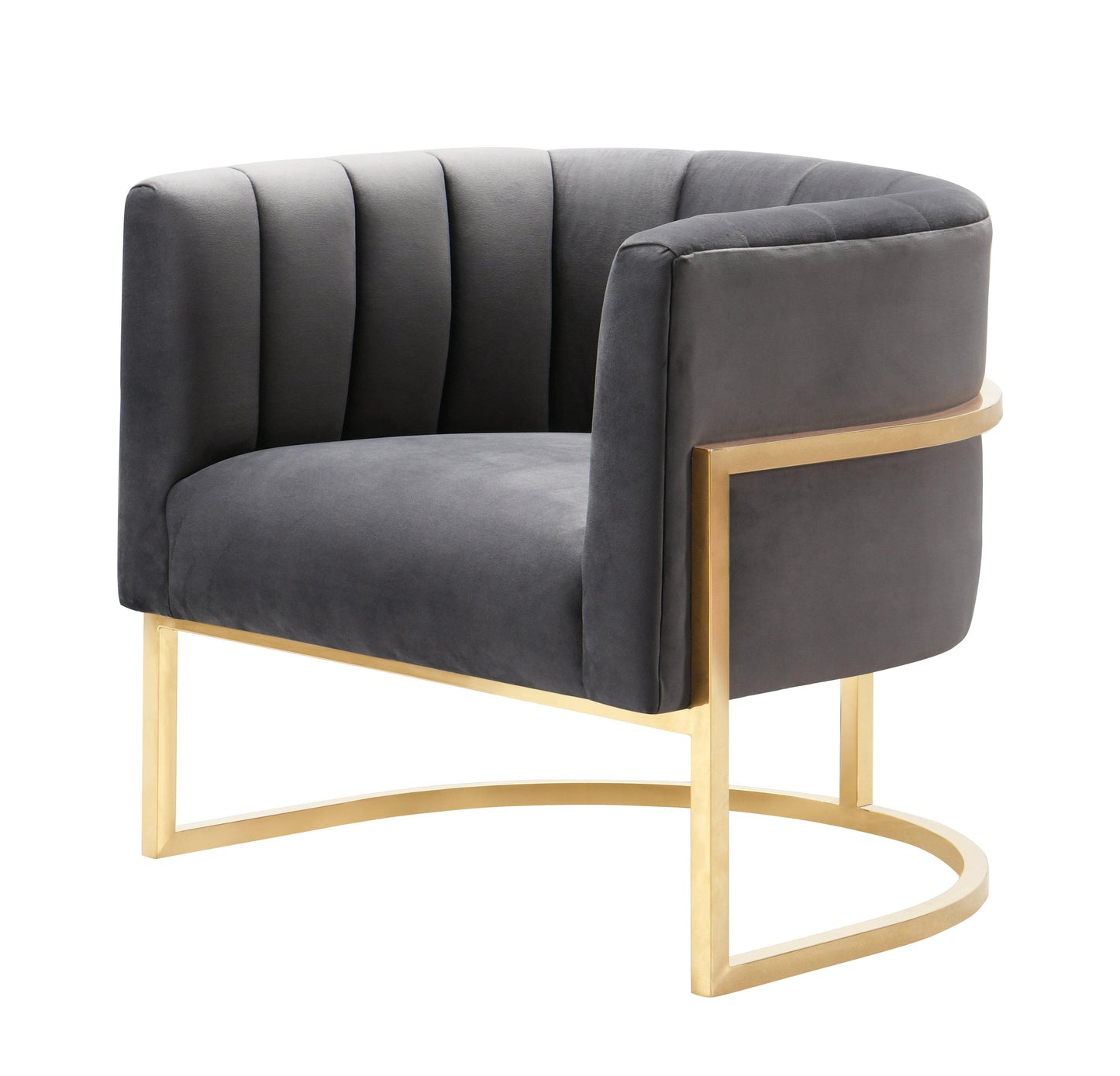 Magnolia Velvet Accent Chair With Gold Base by TOV S6151