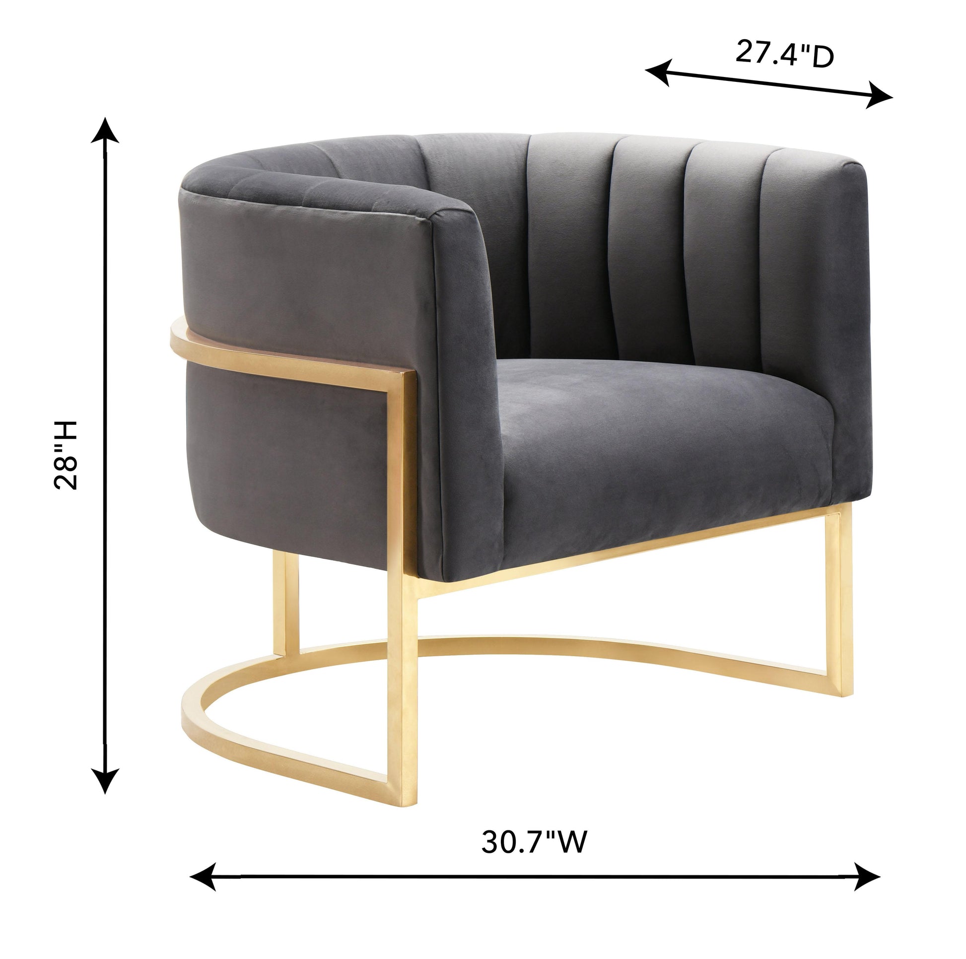 Magnolia Velvet Accent Chair With Gold Base by TOV S6158