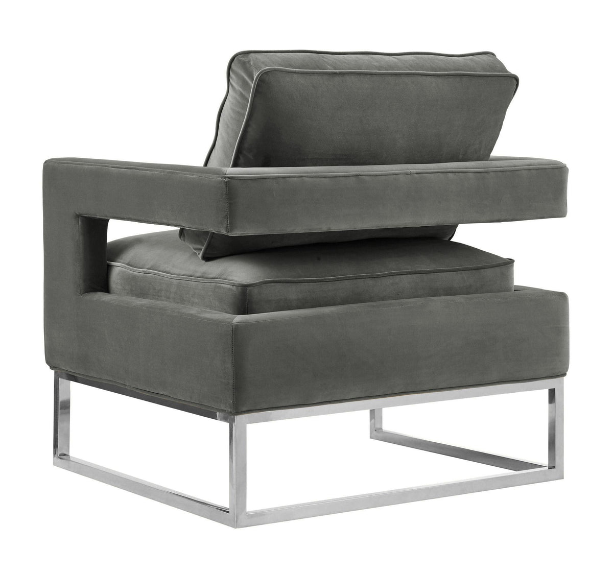 Avery Grey Performance Velvet Accent Chair with Silver Base by TOV Furniture – photo 4 of 6
