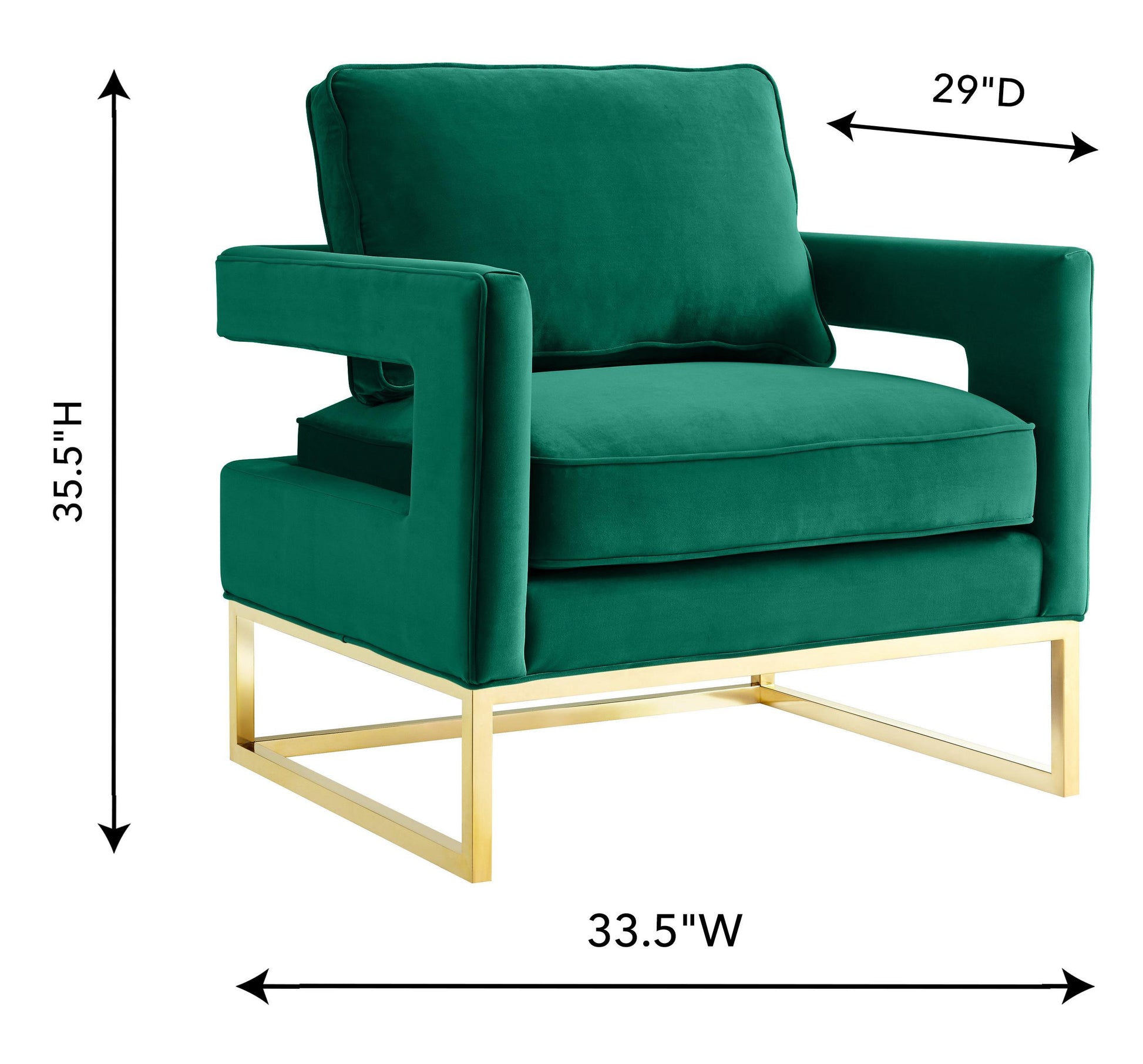 Avery Velvet Accent Chair by TOV A110