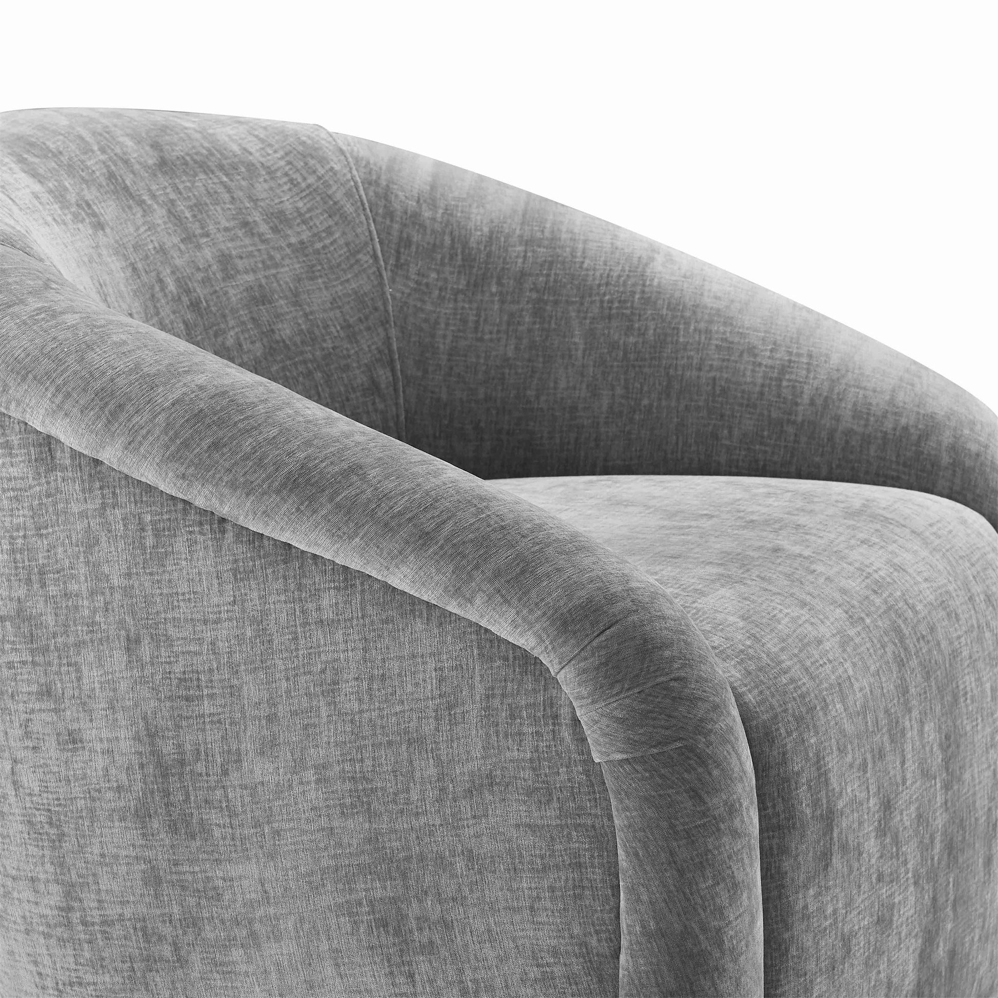 Boboli Velvet Chair and Ottoman Set Grey by Tov Furniture