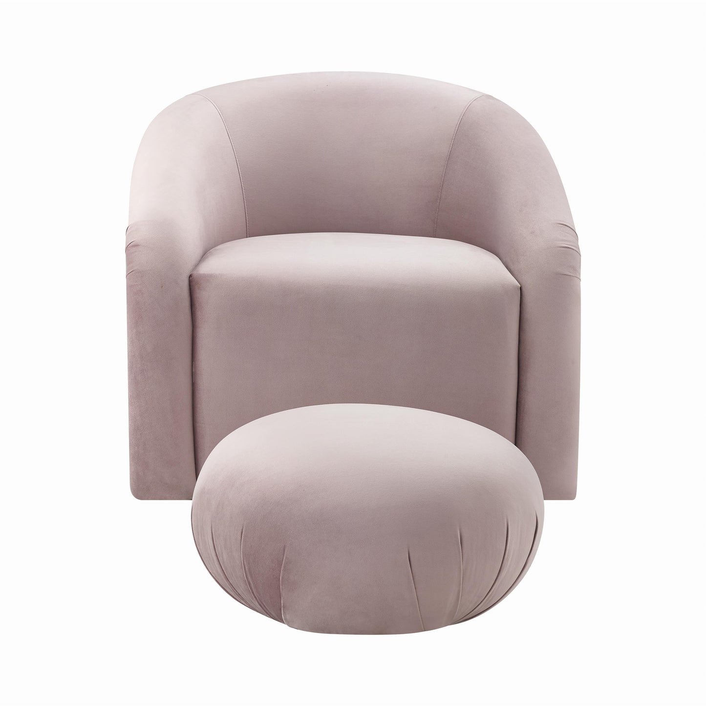 Boboli Velvet Chair and Ottoman Set Mauve by Tov Furniture