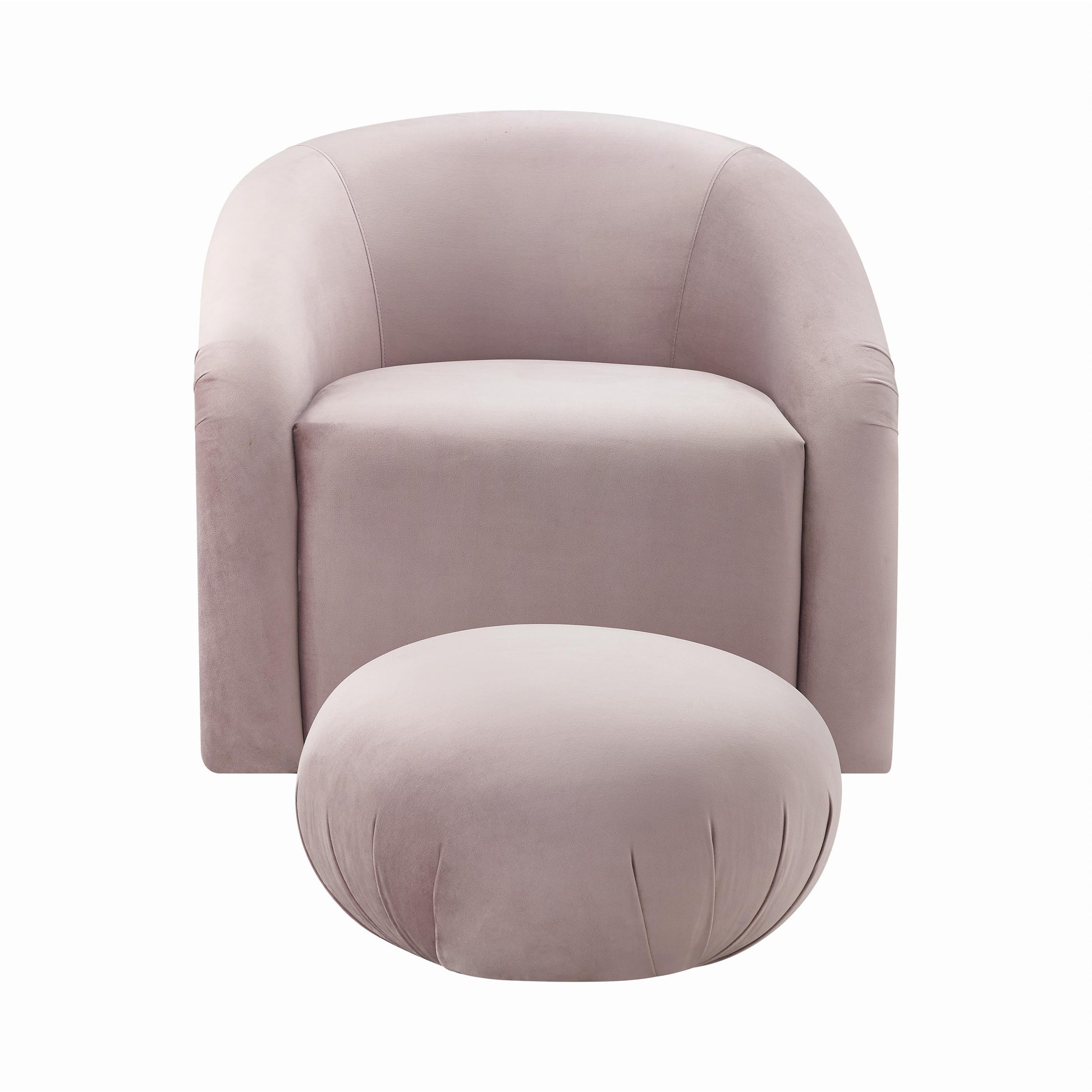 Boboli Velvet Chair and Ottoman Set Mauve by Tov Furniture