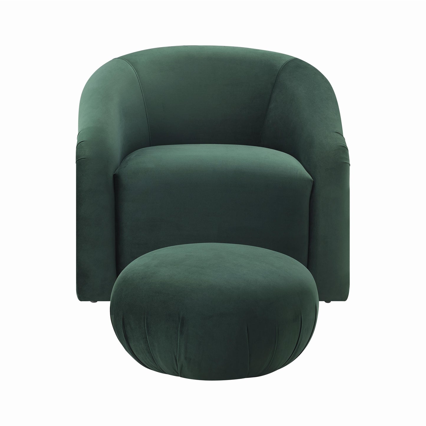 Boboli Velvet Chair and Ottoman Set Forest Green by Tov Furniture