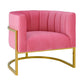 Magnolia Velvet Accent Chair With Gold Base by TOV S6427