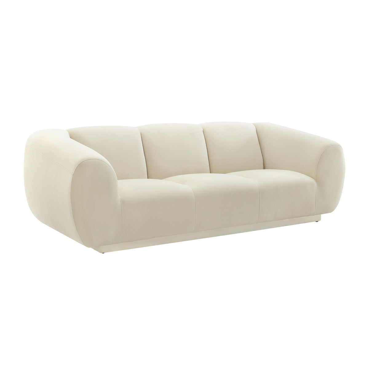 Emmet Cream Performance Velvet Sofa by TOV Furniture – photo 1 of 6