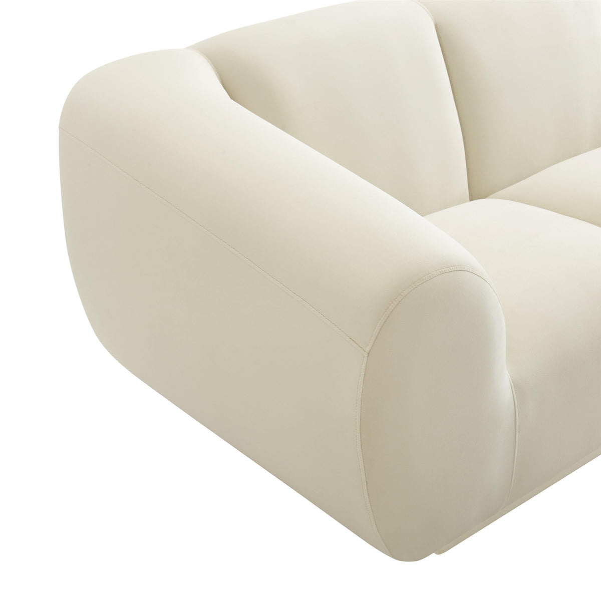 Emmet Cream Performance Velvet Sofa by TOV Furniture – photo 5 of 6