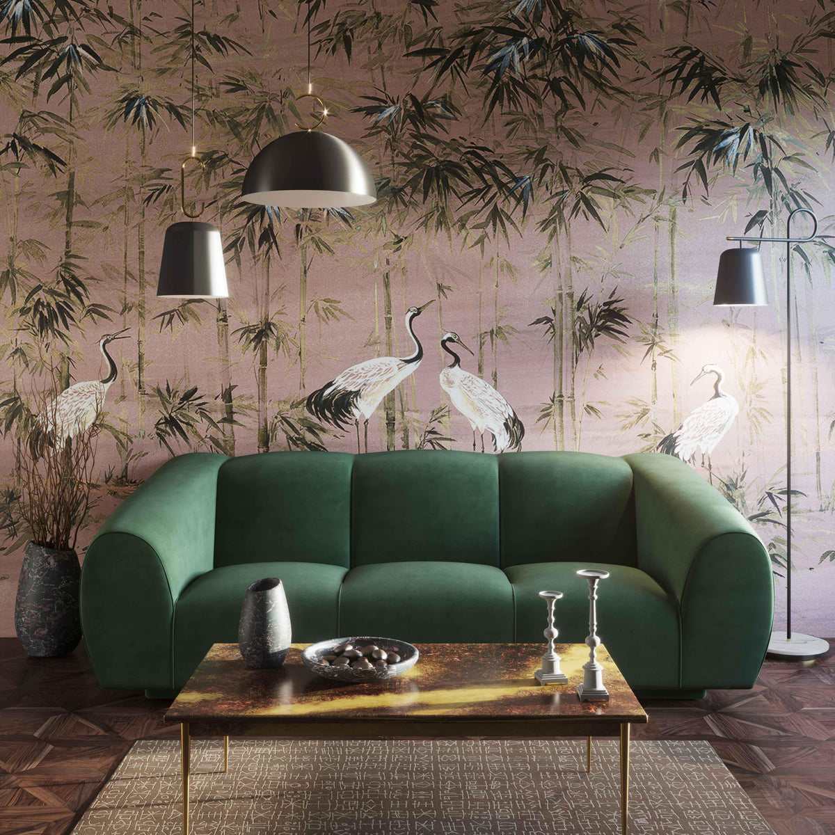 Emmet Forest Green Performance Velvet Sofa by TOV Furniture – photo 2 of 6