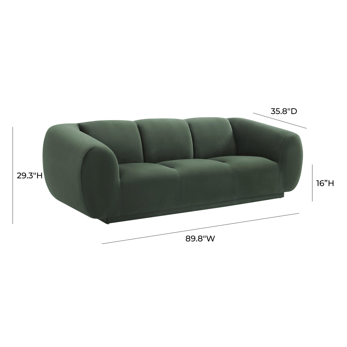 Emmet Forest Green Performance Velvet Sofa by TOV Furniture – photo 6 of 6