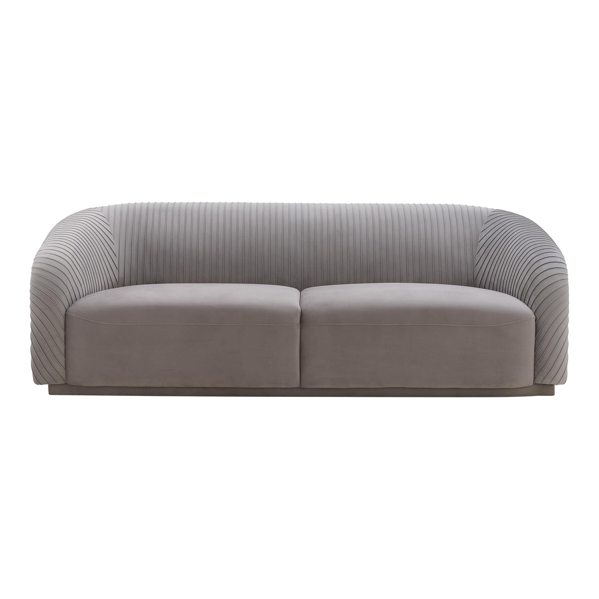 Yara Pleated Grey Performance Velvet Sofa By Inspire Me! Home Decor by TOV Furniture – photo 1 of 7
