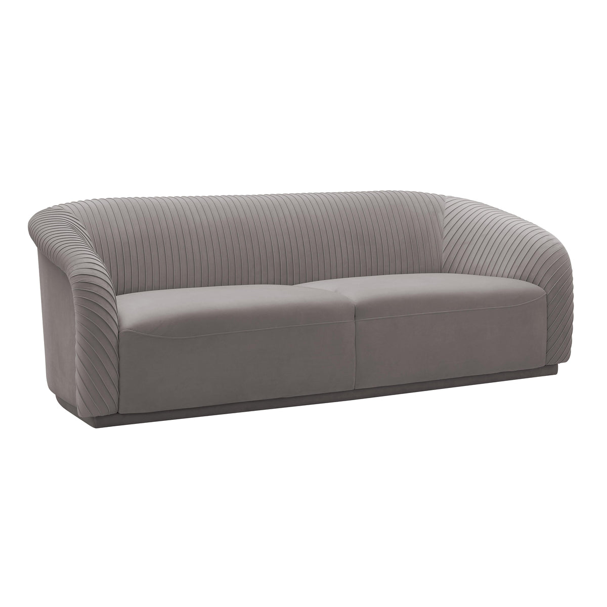 Yara Pleated Grey Performance Velvet Sofa By Inspire Me! Home Decor by TOV Furniture – photo 3 of 7