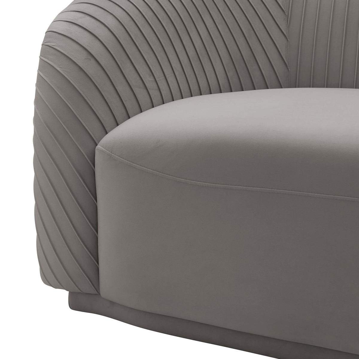 Yara Pleated Grey Performance Velvet Sofa By Inspire Me! Home Decor by TOV Furniture – photo 5 of 7