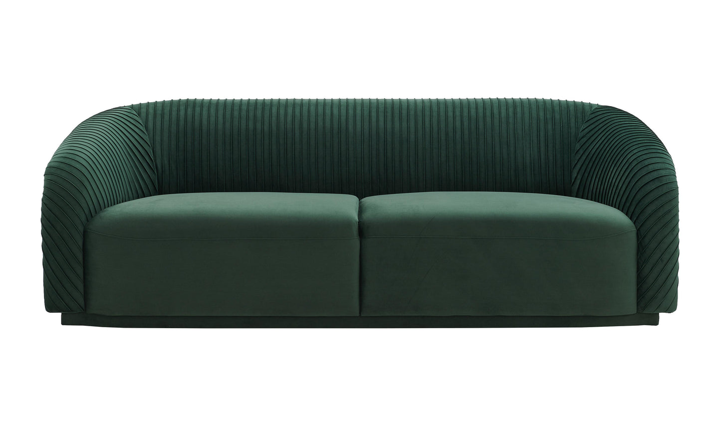 Yara 90 6 Pleated Velvet Sofa by TOV S6457