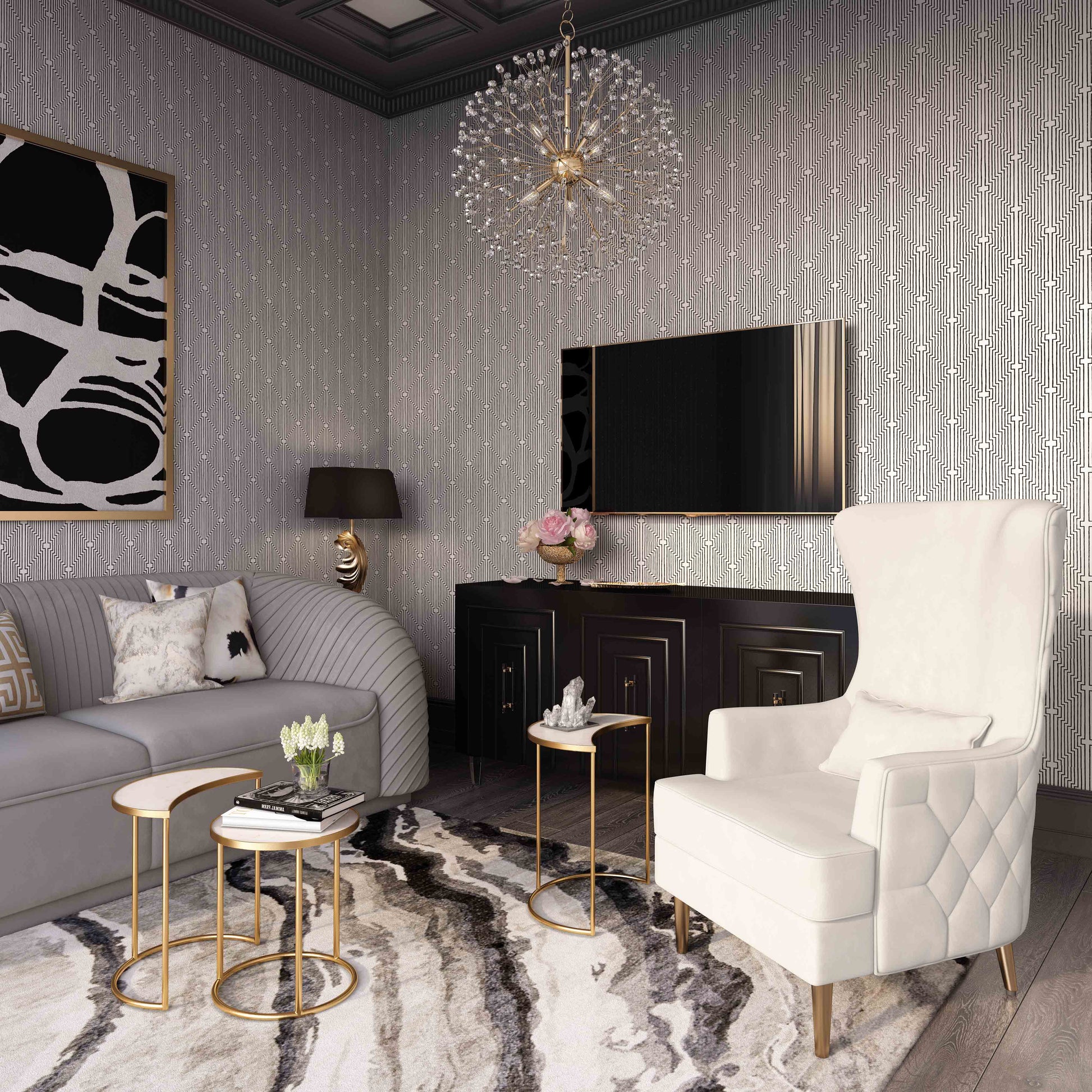 Alina Performance Velvet Tall Tufted Back Chair Cream - ON FINAL SALE by Tov Furniture