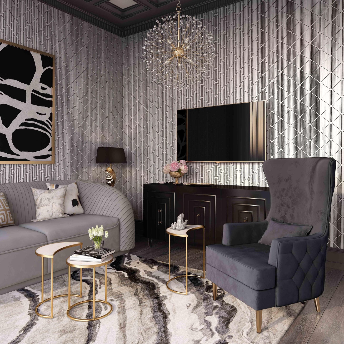 Alina Tall Tufted Back Chair by TOV S6479