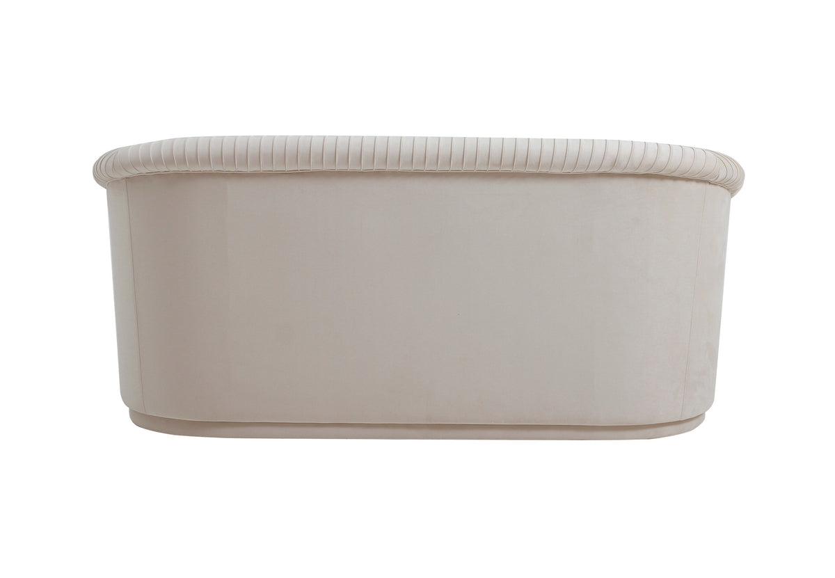 Yara Pleated Beige Performance Velvet Loveseat By Inspire Me! Home Decor by TOV Furniture – photo 4 of 6