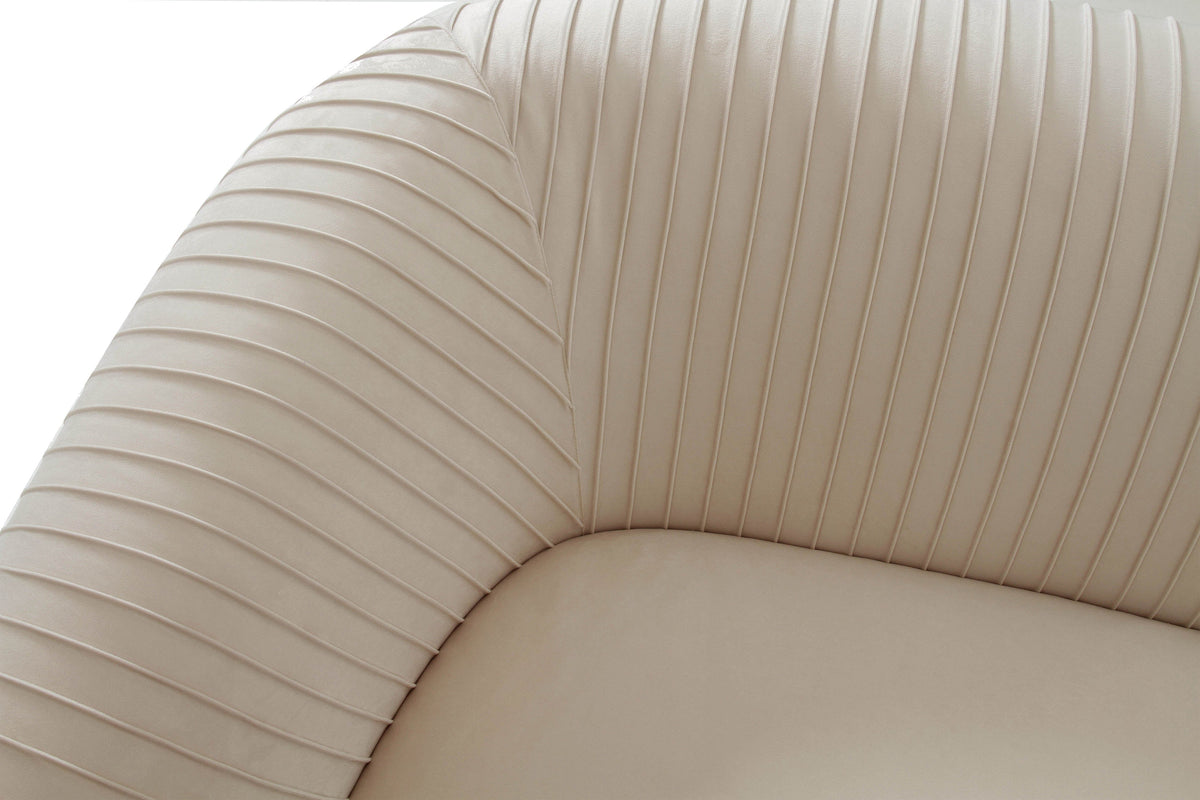 Yara Pleated Beige Performance Velvet Loveseat By Inspire Me! Home Decor by TOV Furniture – photo 5 of 6