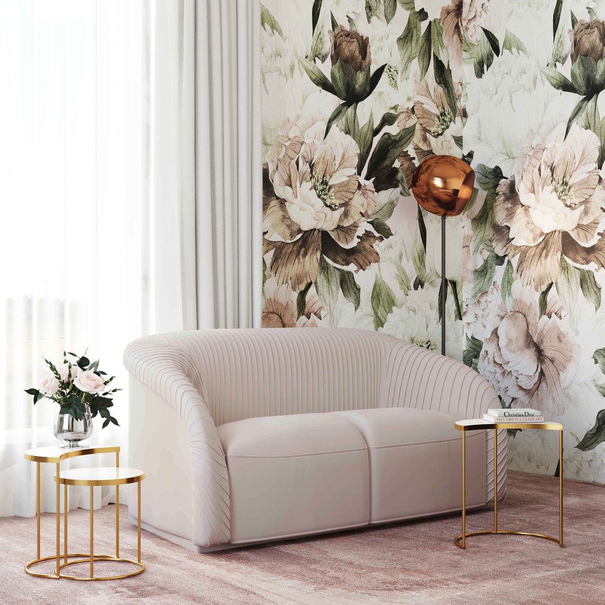 Yara Pleated Beige Performance Velvet Loveseat By Inspire Me! Home Decor by TOV Furniture – photo 2 of 6