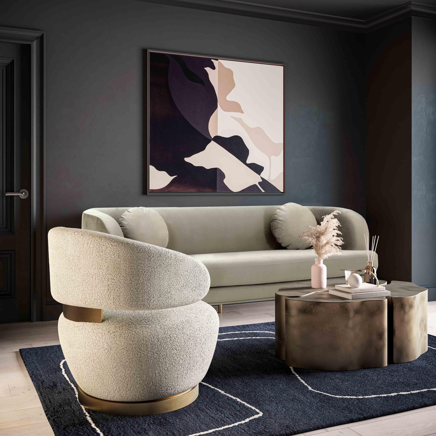 Austin Performance Fabric Swivel Accent Chair Beige by Tov Furniture