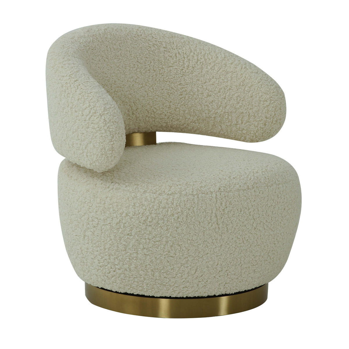 Austin Faux Shearling Swivel Accent Chair by TOV Furniture – photo 1 of 7