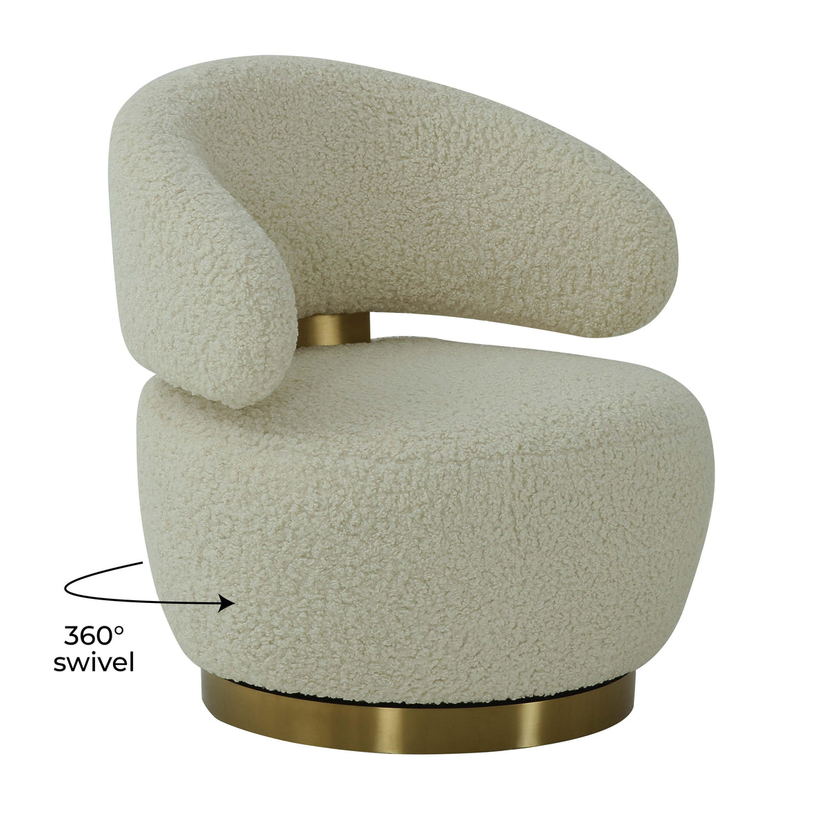 Austin Faux Shearling Swivel Accent Chair by TOV Furniture – photo 6 of 7