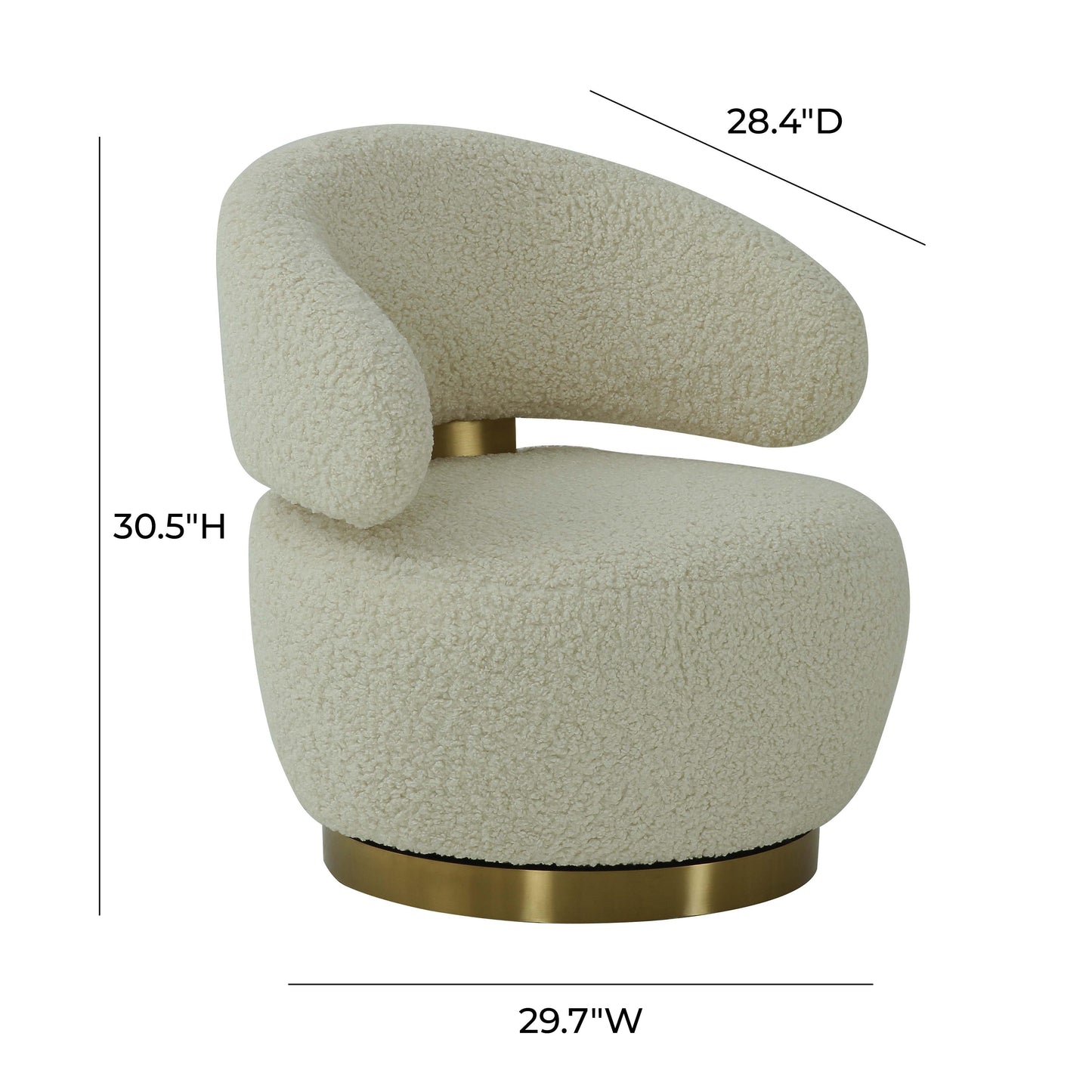 Austin Performance Fabric Swivel Accent Chair Beige by Tov Furniture