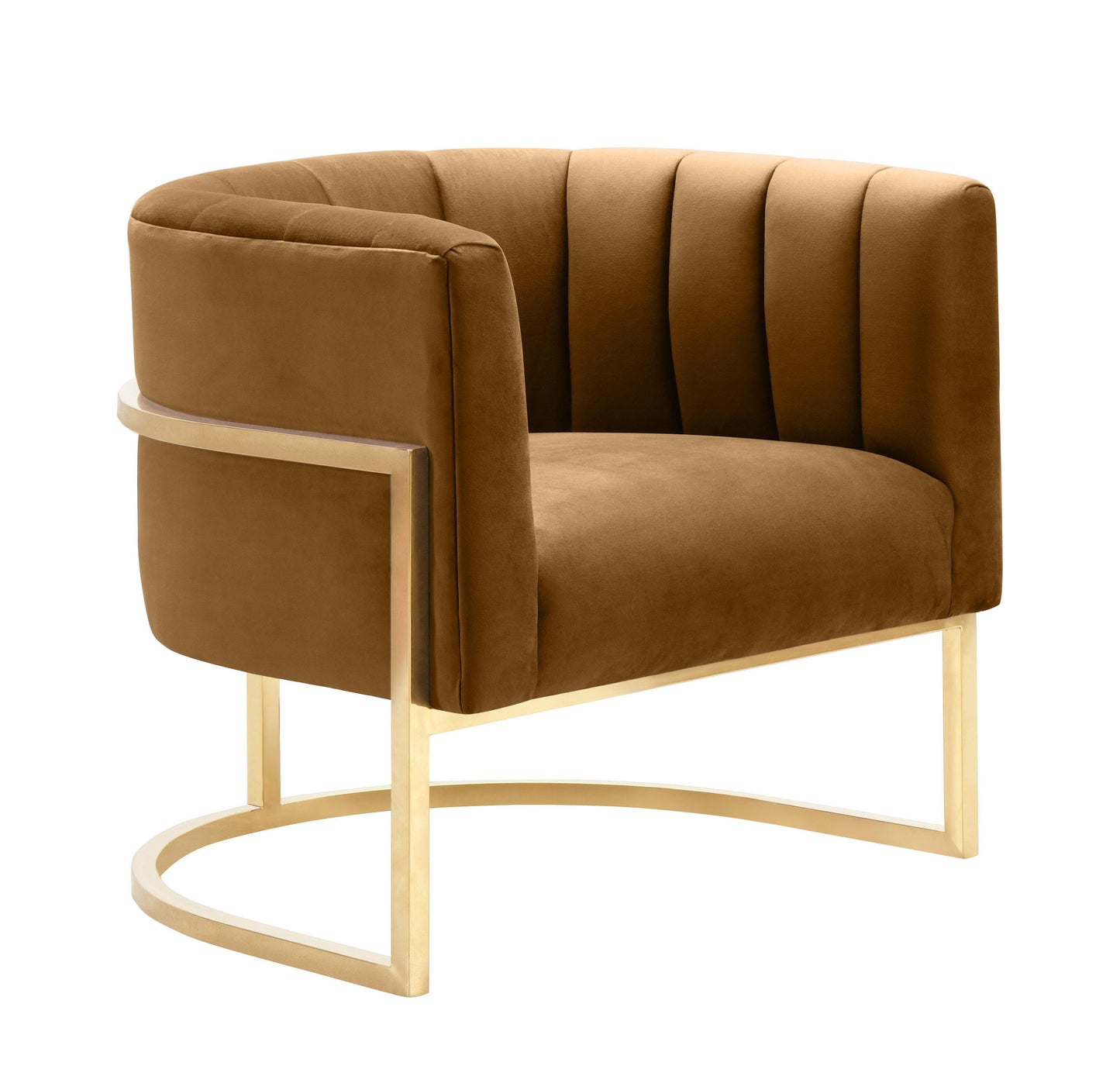 Magnolia Velvet Accent Chair With Gold Base by TOV S68190
