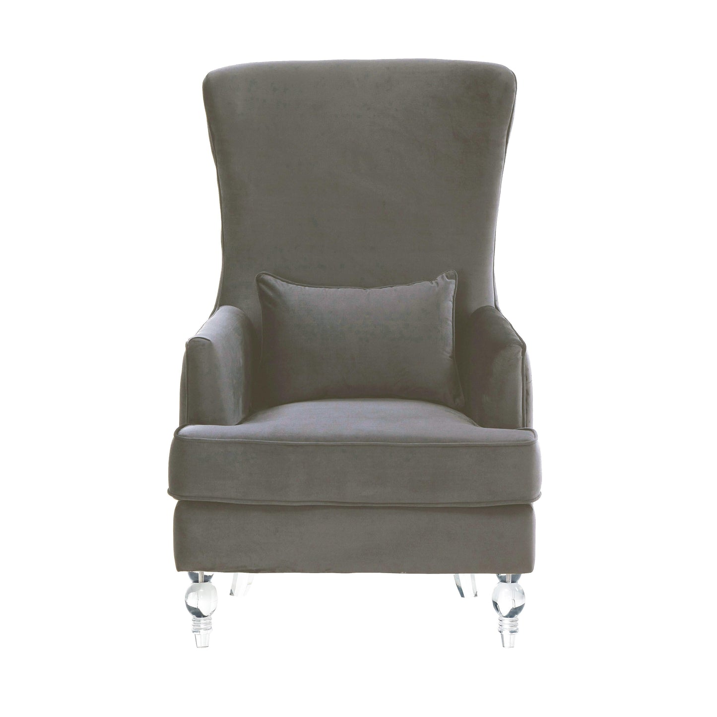 Aubree Performance Velvet Chair with Acrylic Legs Grey - ON FINAL SALE by Tov Furniture
