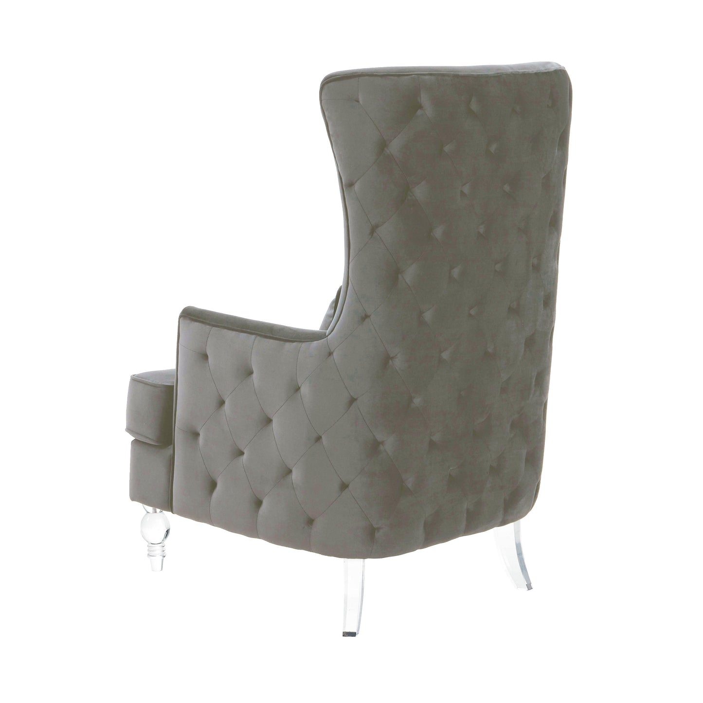 Aubree Performance Velvet Chair with Acrylic Legs Grey - ON FINAL SALE by Tov Furniture