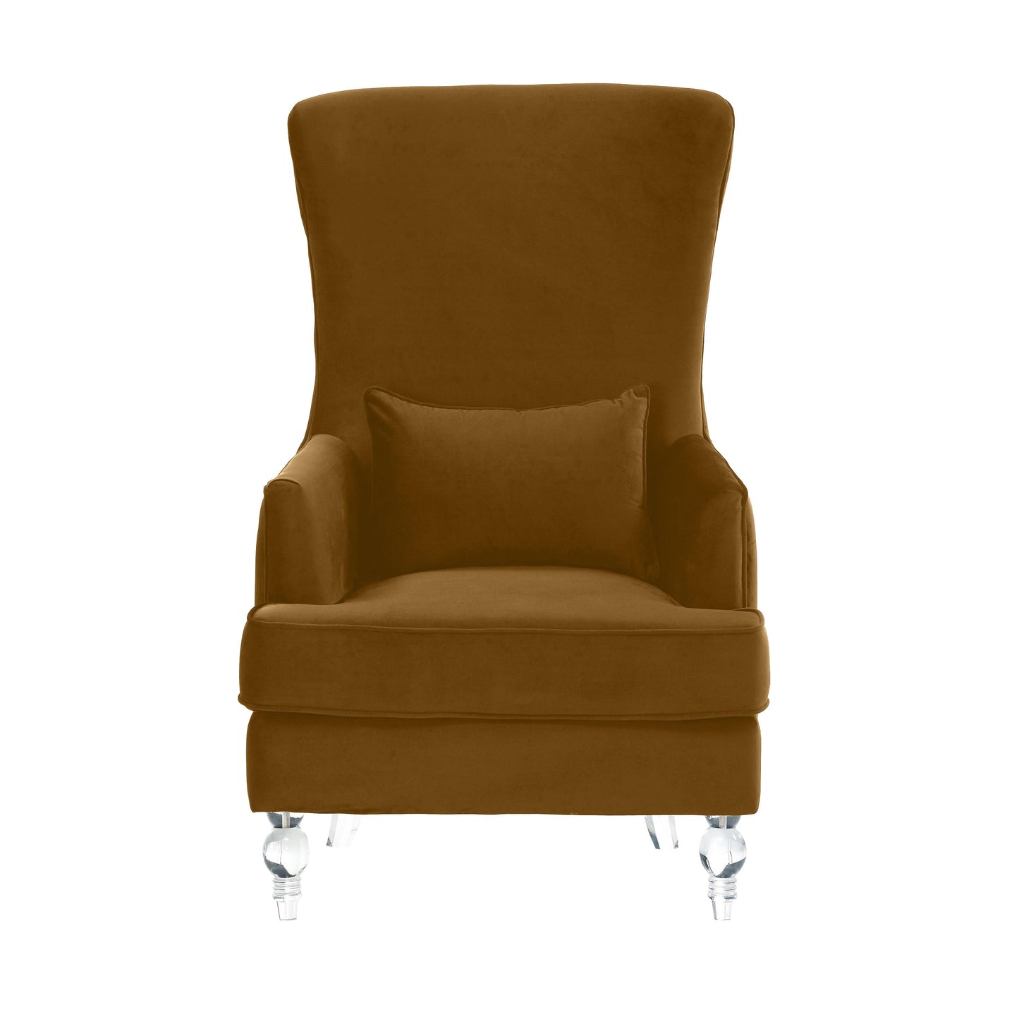Aubree Performance Velvet Chair with Acrylic Legs Cognac by Tov Furniture