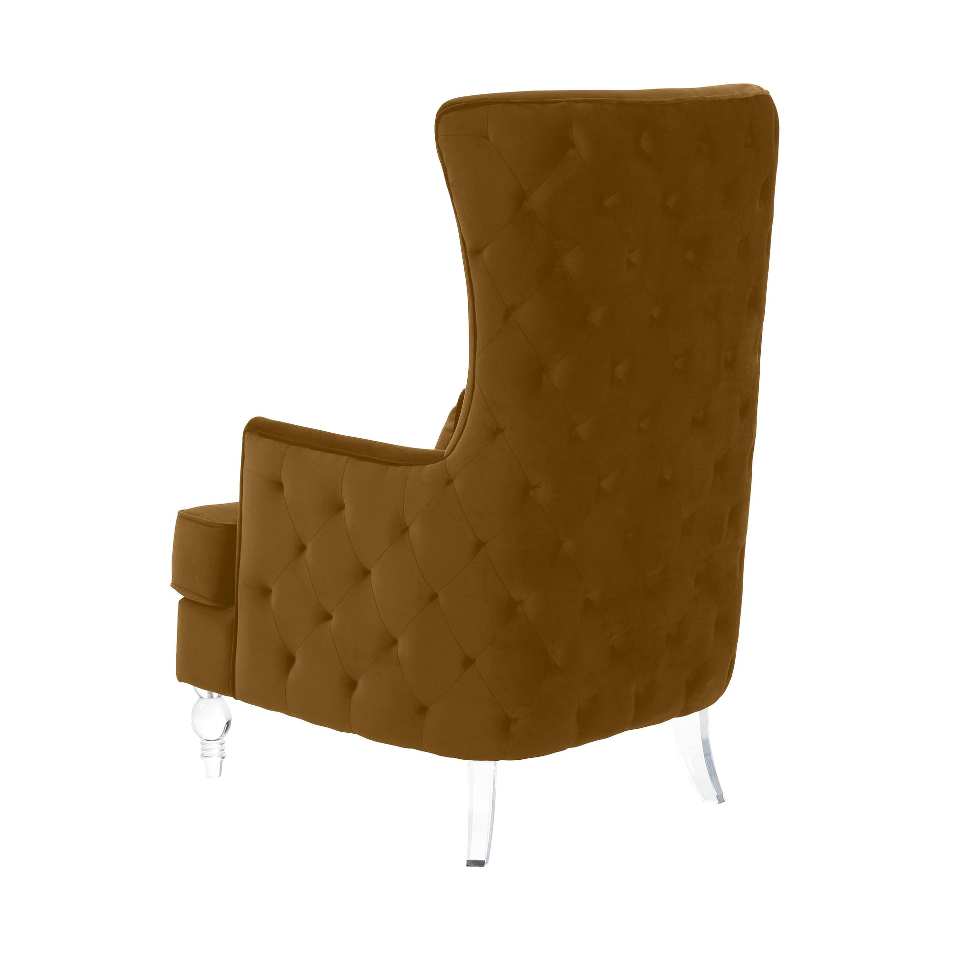 Aubree Performance Velvet Chair with Acrylic Legs Cognac by Tov Furniture