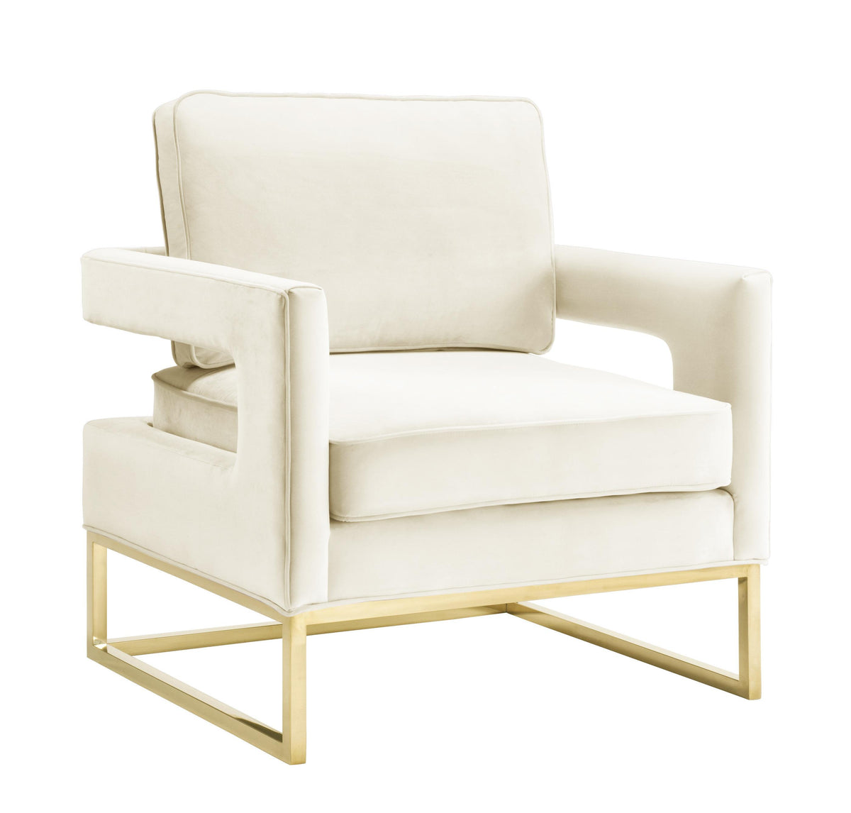 Avery Cream Performance Velvet Accent Chair by TOV Furniture – photo 1 of 7