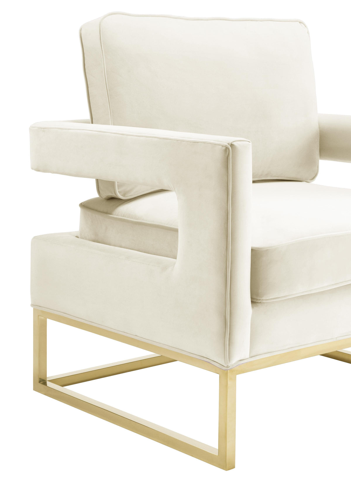 Avery Cream Performance Velvet Accent Chair by TOV Furniture – photo 4 of 7