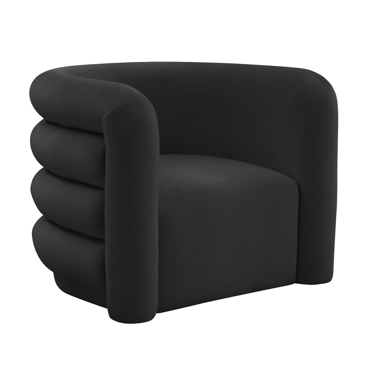 Curves Black Performance Velvet Lounge Chair by TOV Furniture – photo 1 of 6