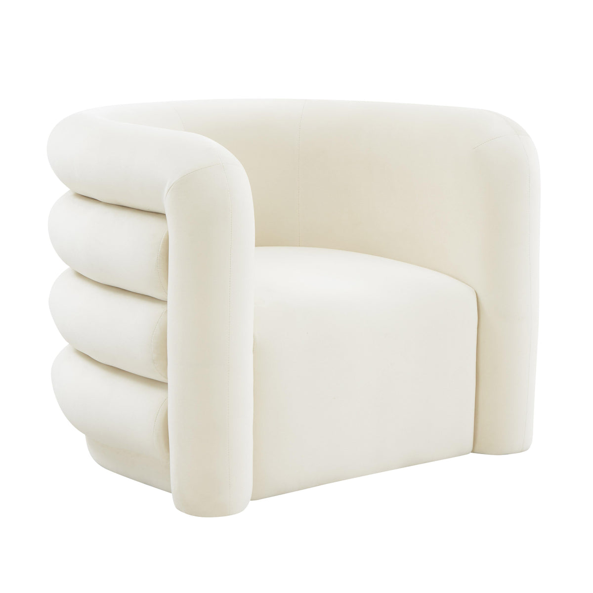 Curves Cream Performance Velvet Lounge Chair by TOV Furniture – photo 1 of 6