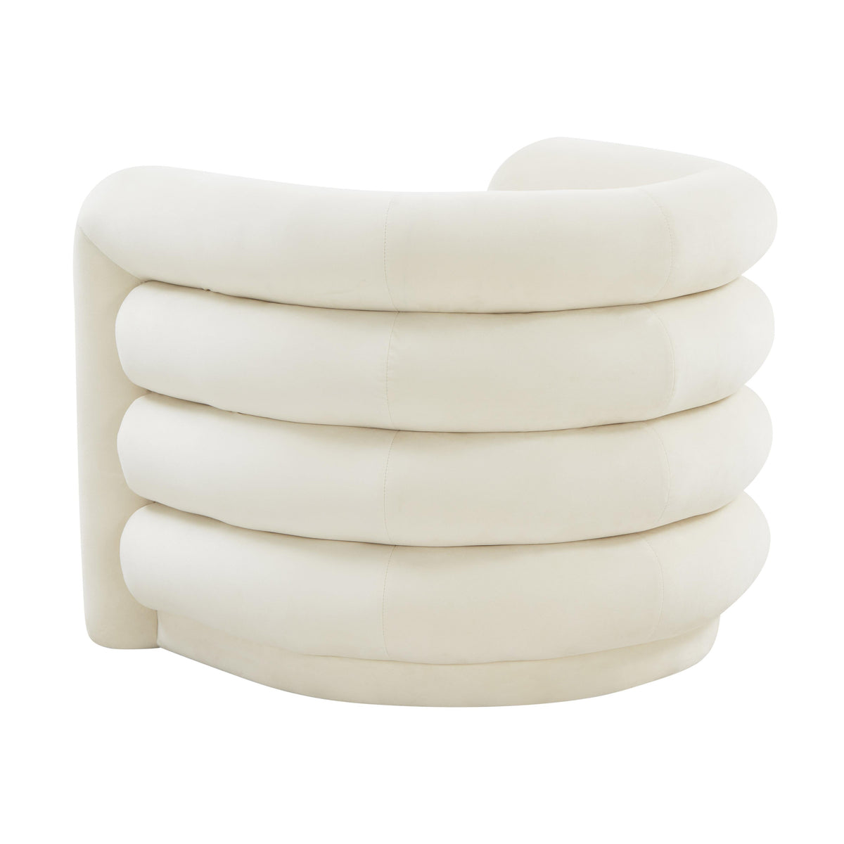 Curves Cream Performance Velvet Lounge Chair by TOV Furniture – photo 3 of 6