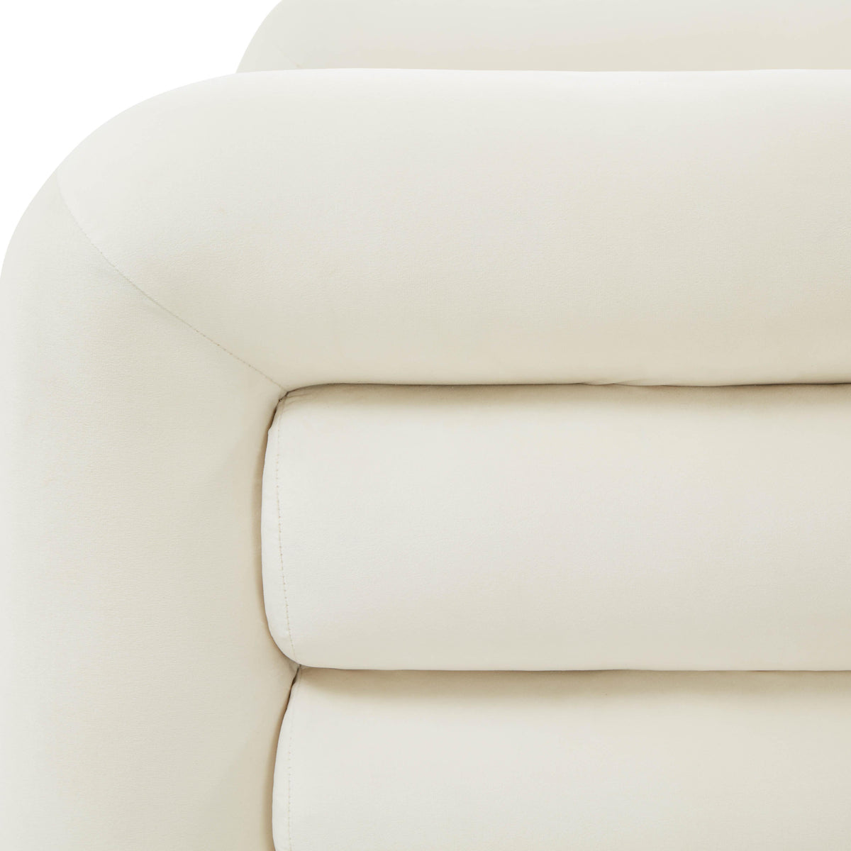 Curves Cream Performance Velvet Lounge Chair by TOV Furniture – photo 5 of 6