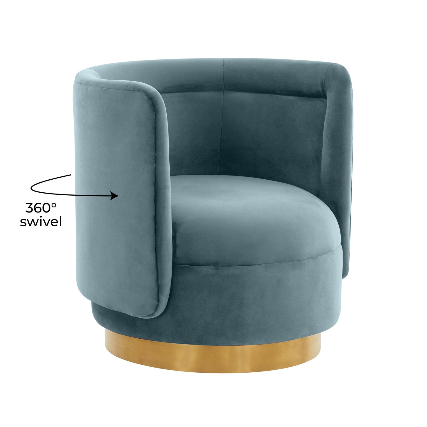 Remy Velvet Swivel Chair by TOV S68262