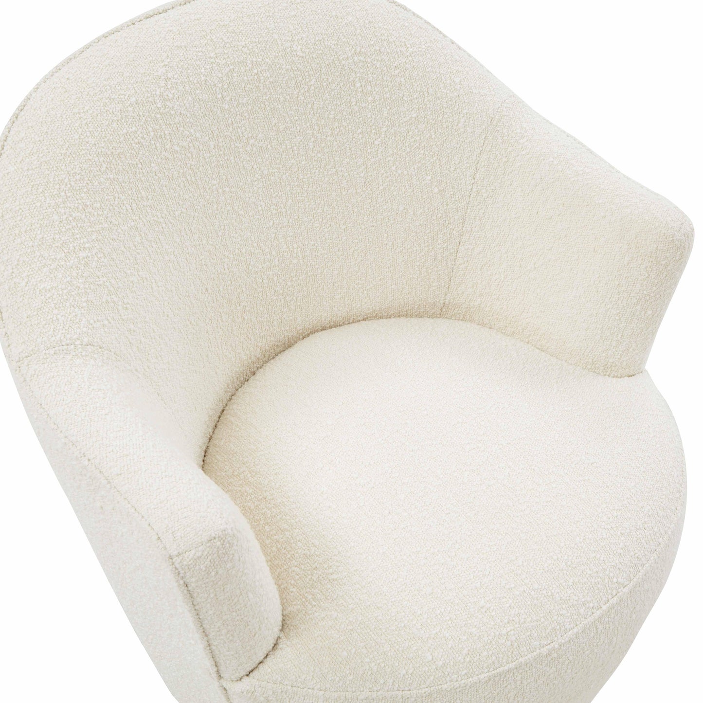 Skyla Cream Performance Boucle Swivel Accent Chair Cream by Tov Furniture